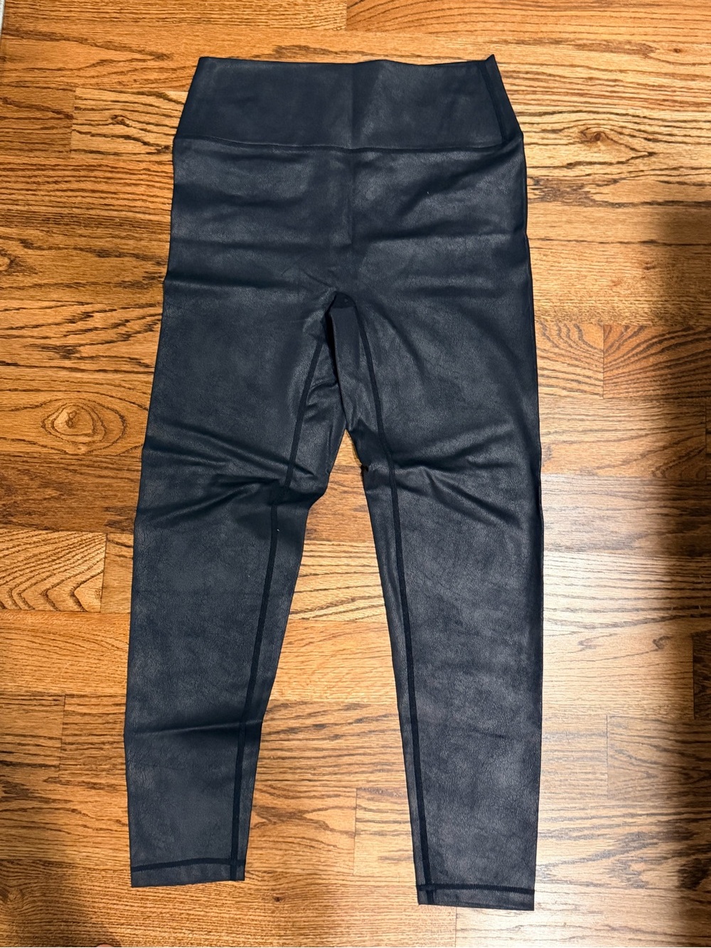High-Waist Black Faux-Leather Leggings